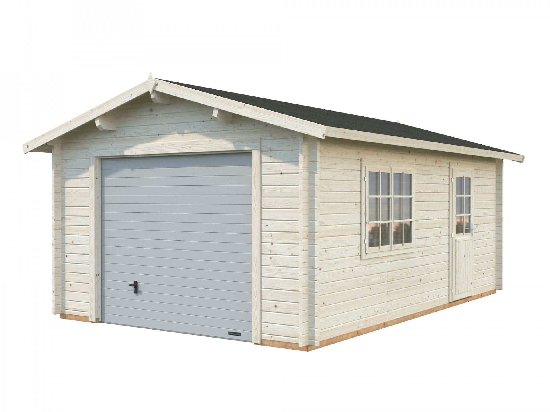 Palmako Holzgarage Roger 19,0 m² mit Sektionaltor