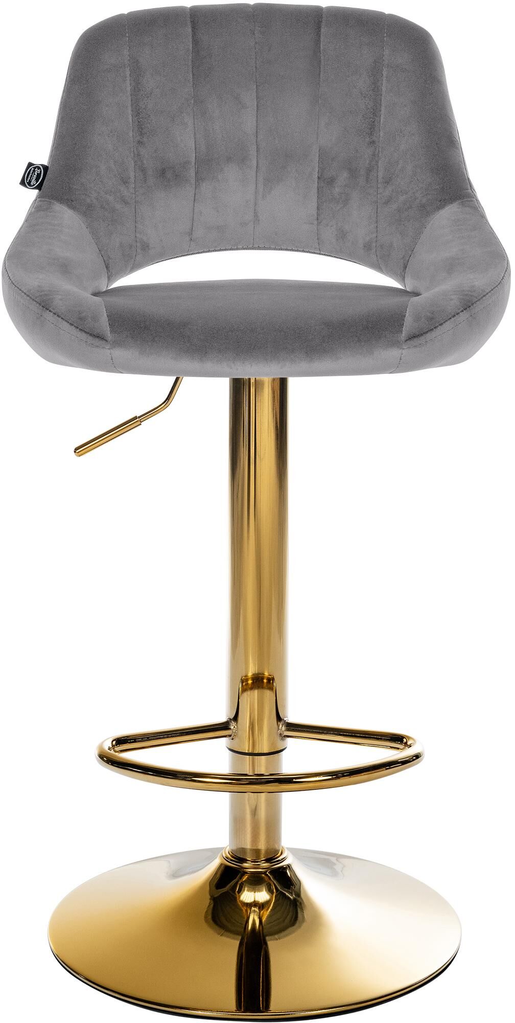 Barhocker Milet Samt gold, dunkelgrau