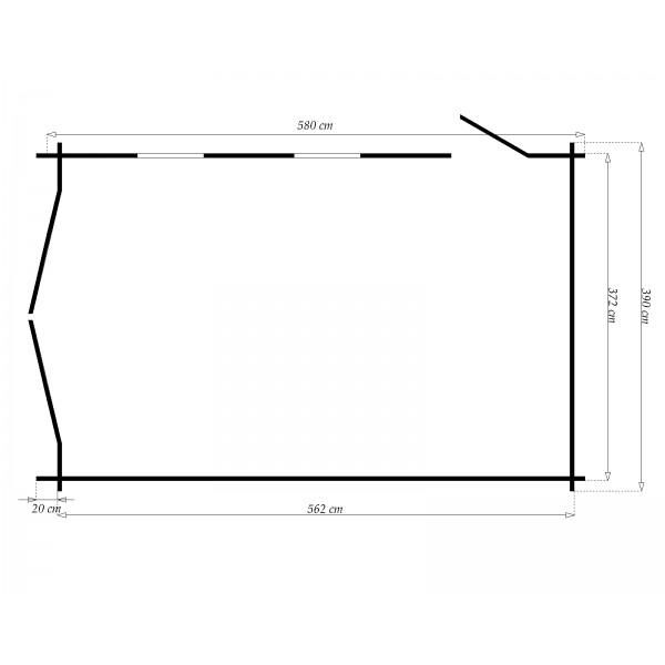 Holzgarage Norwegen 12 – 40 mm Blockbohlen mit Satteldach