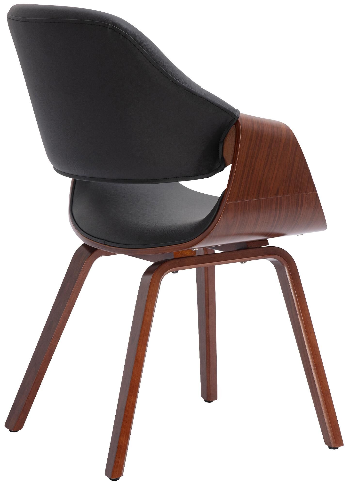 Esszimmerstuhl Maira Kunstleder, walnuss/schwarz