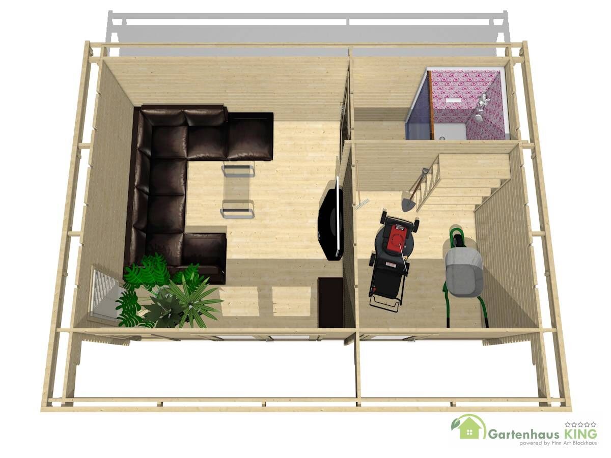 Gartenhaus York 25 - 40214 3D
