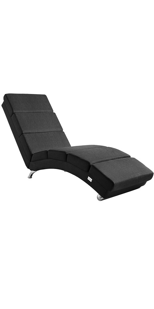 Relaxliege London Schwarz mit Massage- + Heizfunktion