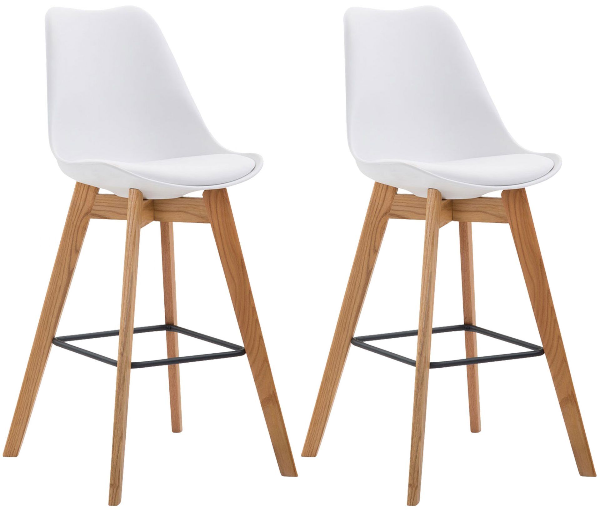 2er Set Barhocker Metz Kunststoff natura, weiß