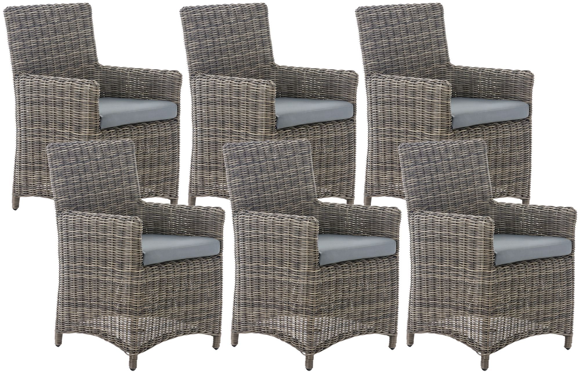 6er Set Stuhl Fontana / Sankt Marlo Eisengrau 5mm, grau-meliert