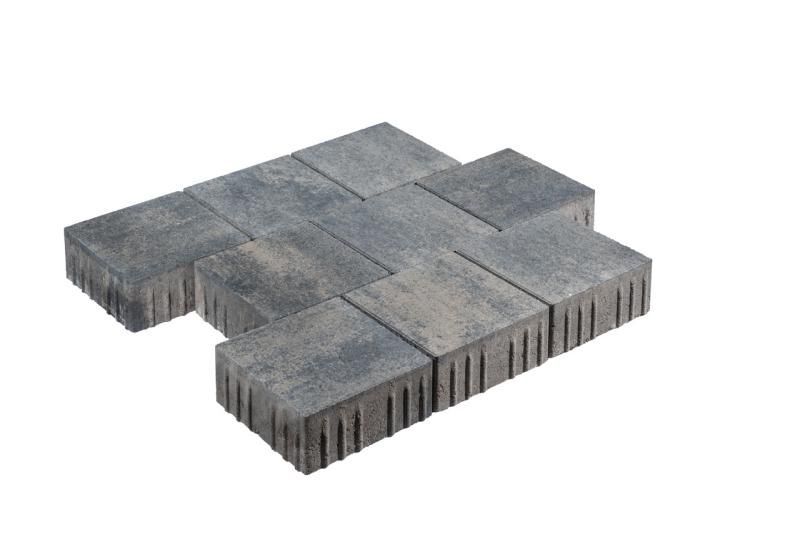 Pflasterstein Quadratpflaster Crescendo 20x20x8 cm, Grau-Anthrazit-Melange mit Microfase