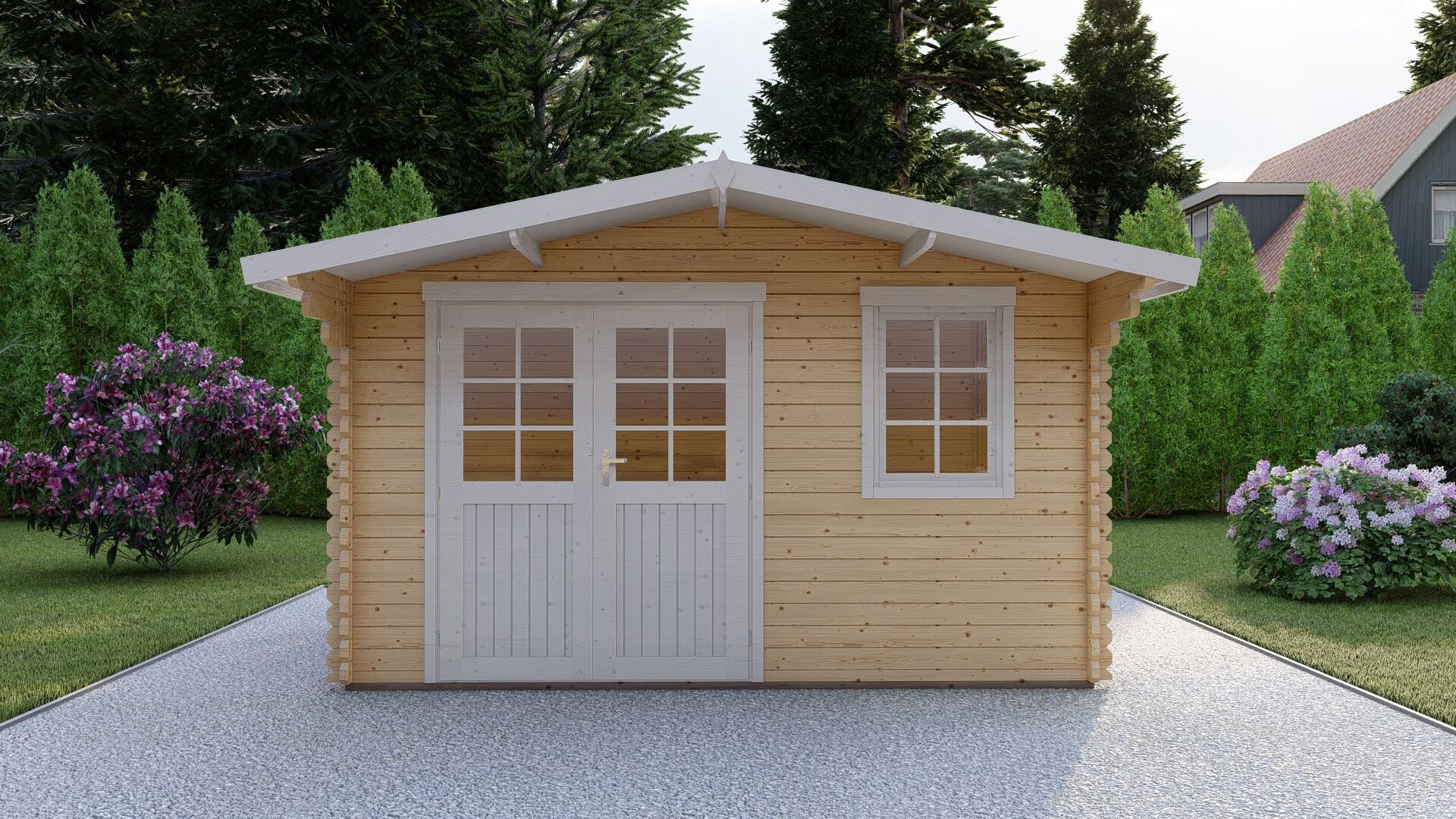Gartenhaus Norwegen 16 Frontansicht