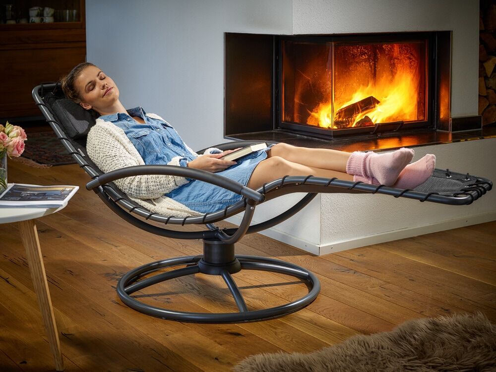 Relaxliege Eve Anthrazit mit Schaukelfunktion