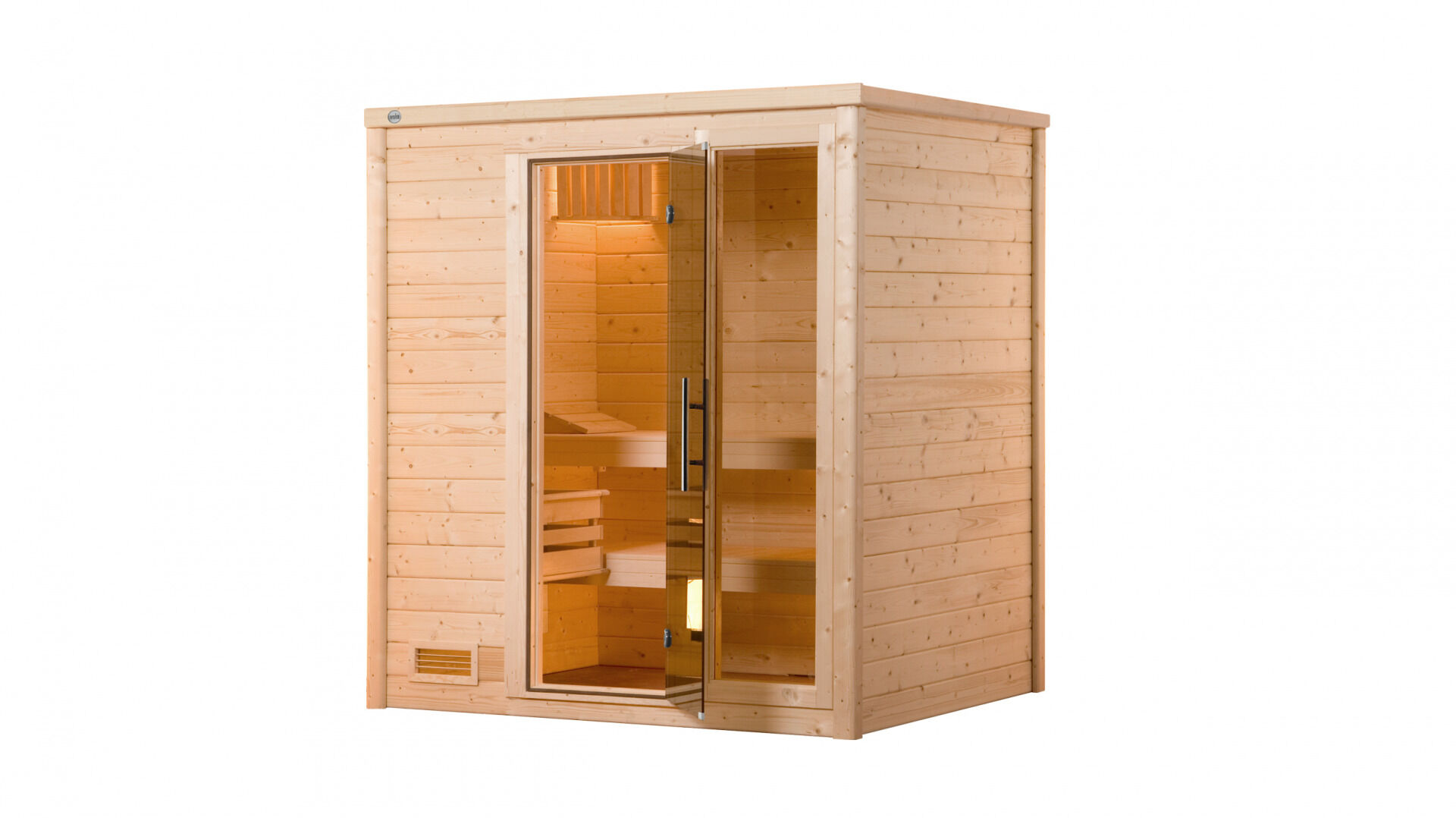 weka Premium-Massivholzsauna 45 mm BERGEN 1F, ohne Ofen, ohne Beleuchtung
