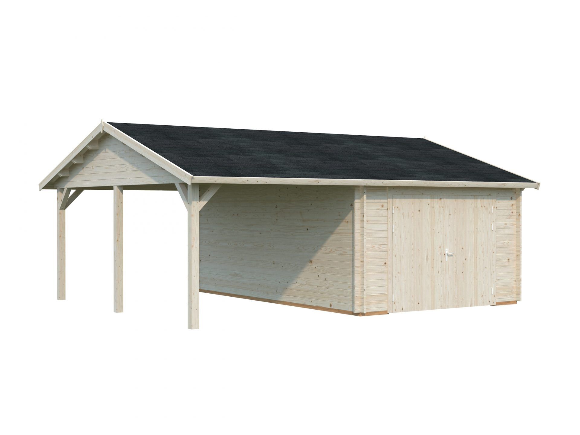 Palmako Holzgarage Roger 19,0+16,2 m2 mit Holztor