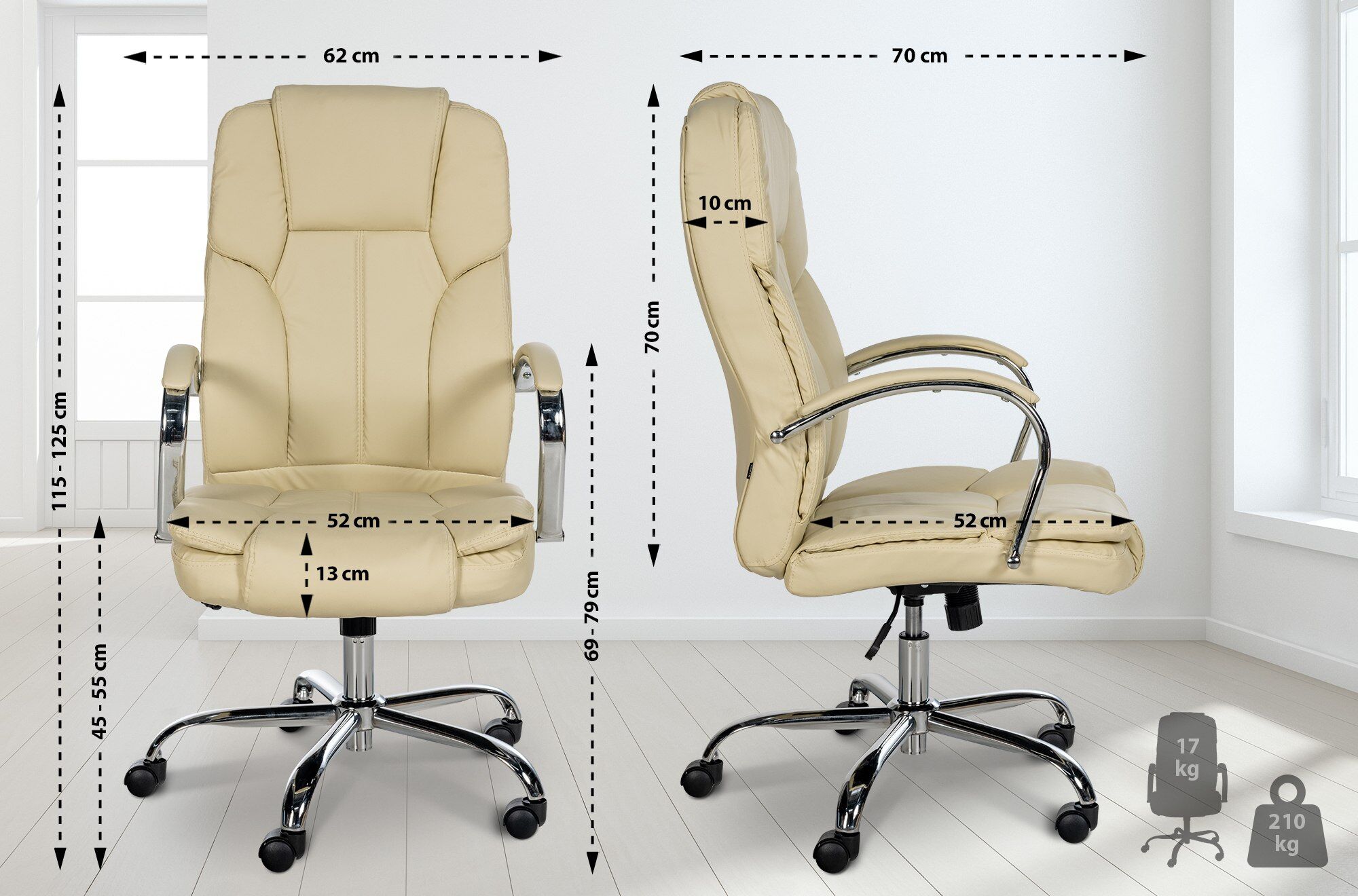 Bürostuhl BIG Xanthos, creme