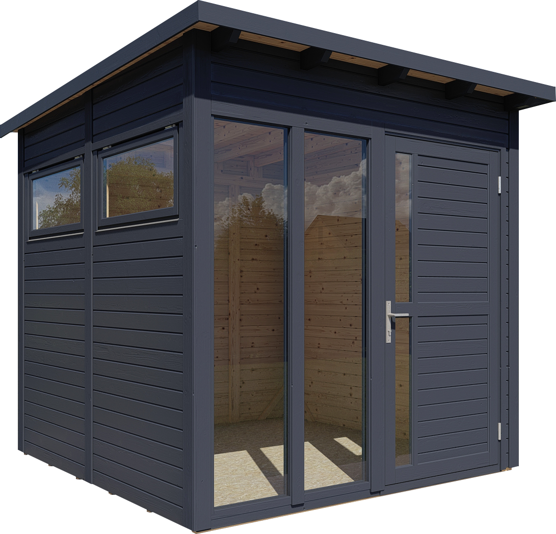 Gartenhaus Holz Pentus 2 Office anthrazit 223 x 230 cm
