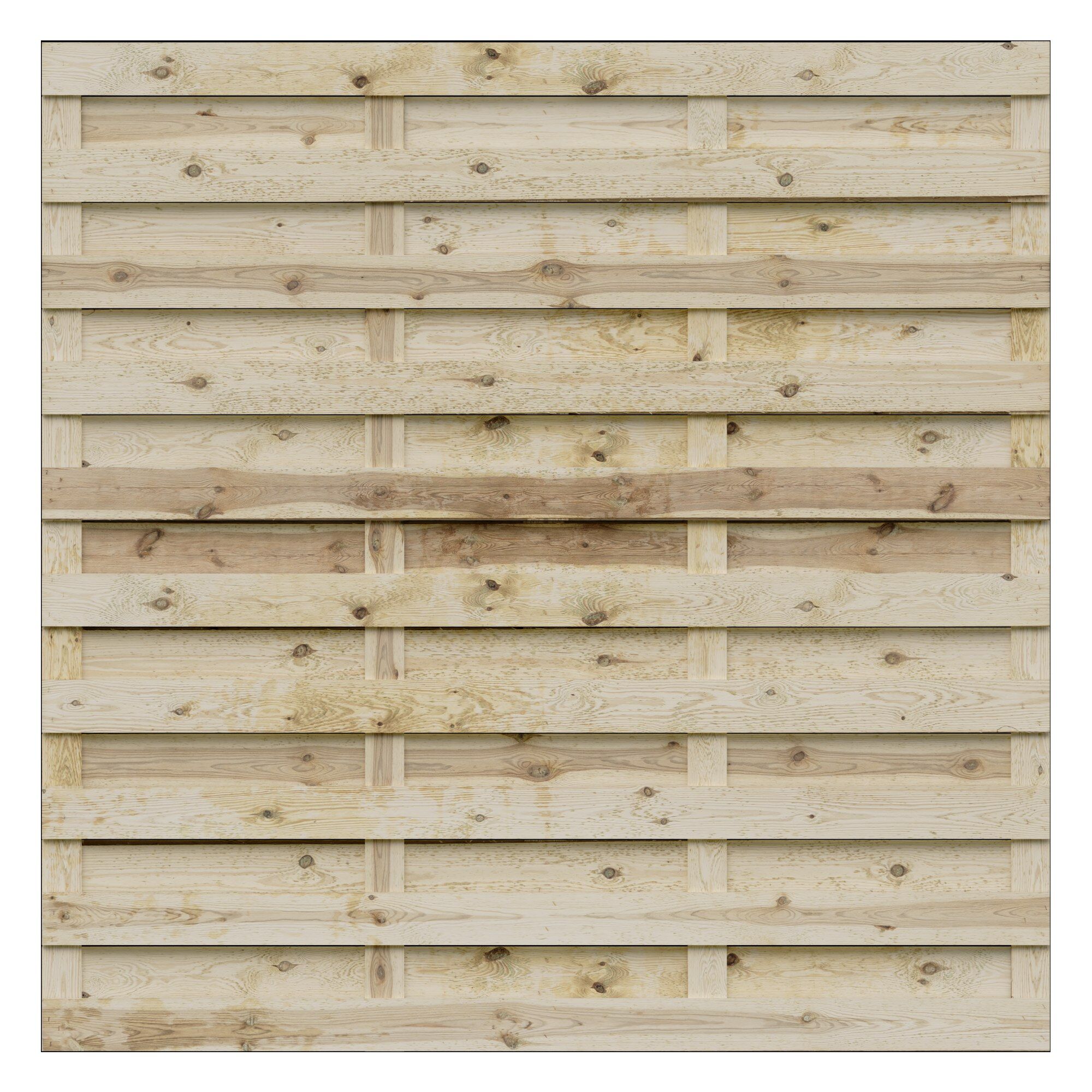 SKALÖ-Serie kdi-grün, 180 x 180 cm, Bretter sägerau, ca. 10 x 100 mm, Riegel 15/70 mm, mit Baumkante