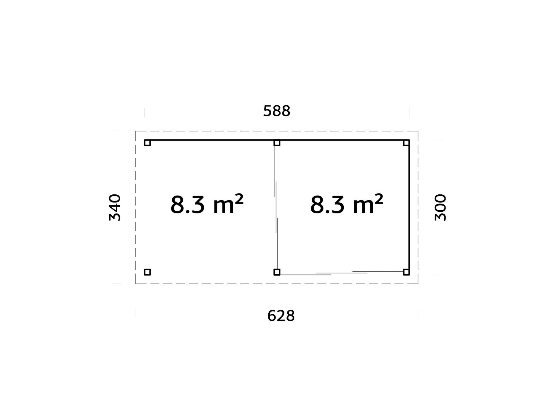Palmako modernes Gartenhaus Lenna 16,6 m2 Set 405 Slide