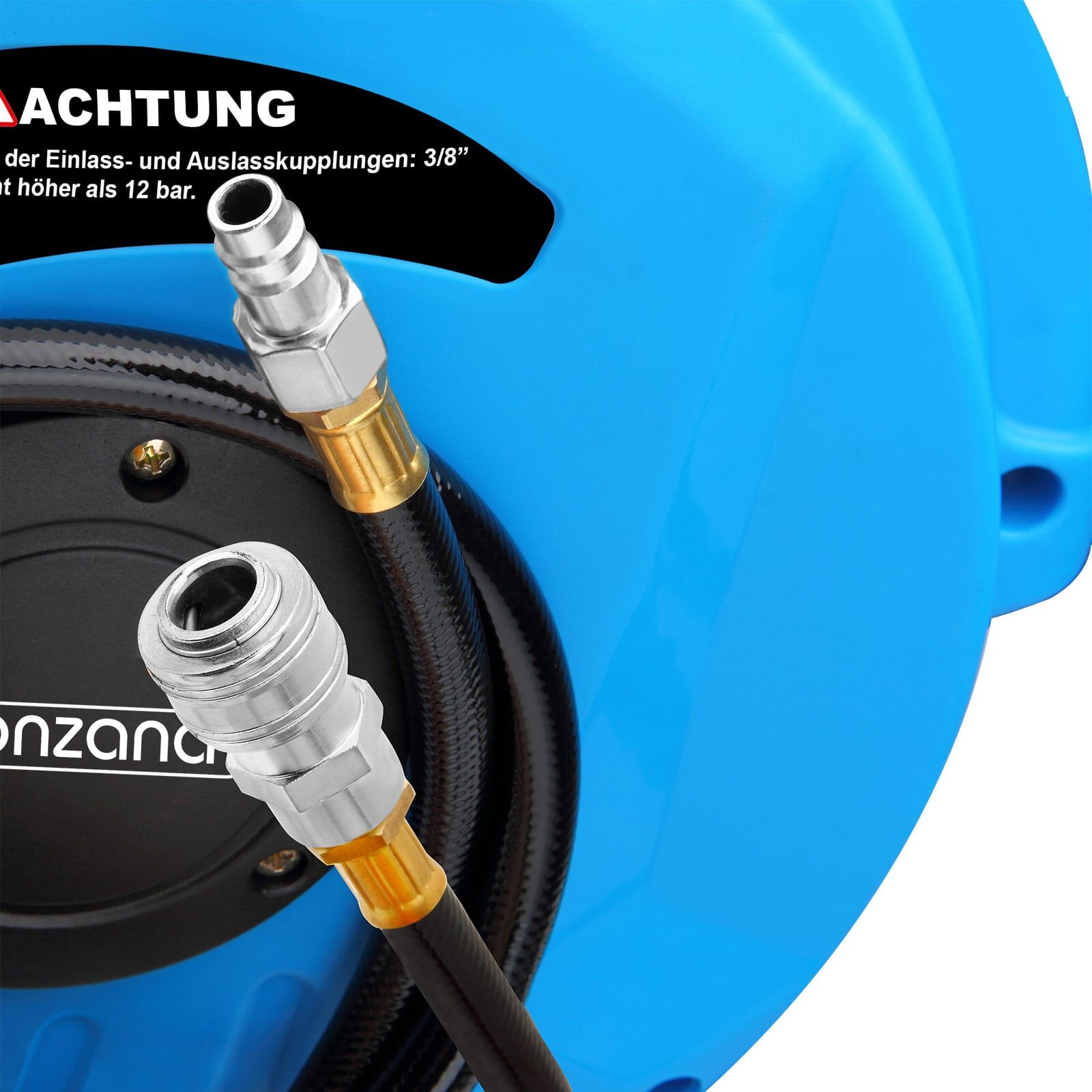Druckluftschlauch Aufroller 10m Schnellkupplung 3/8"