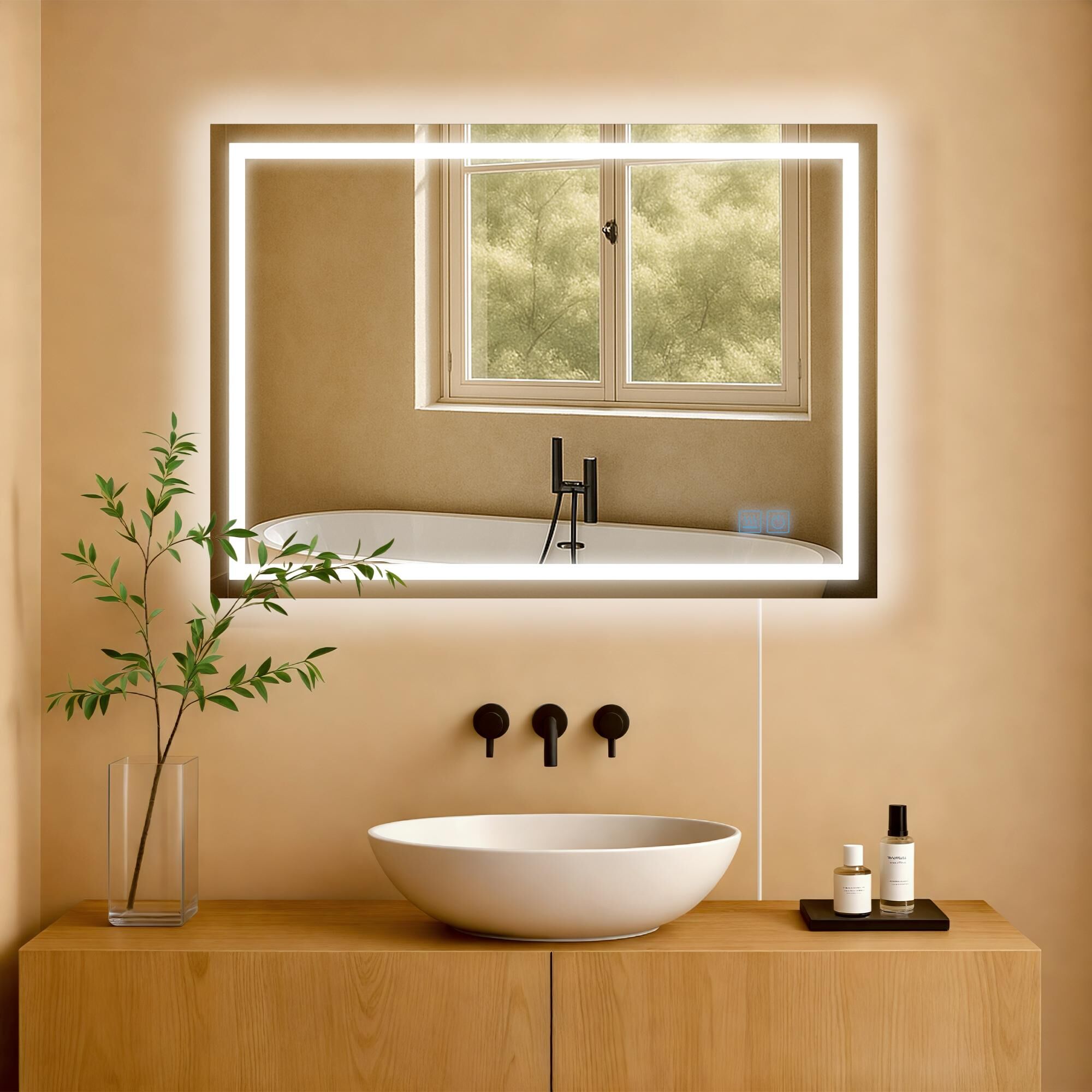 Badspiegel Jaffrey 50x70 ohne Bluetooth, klarglas