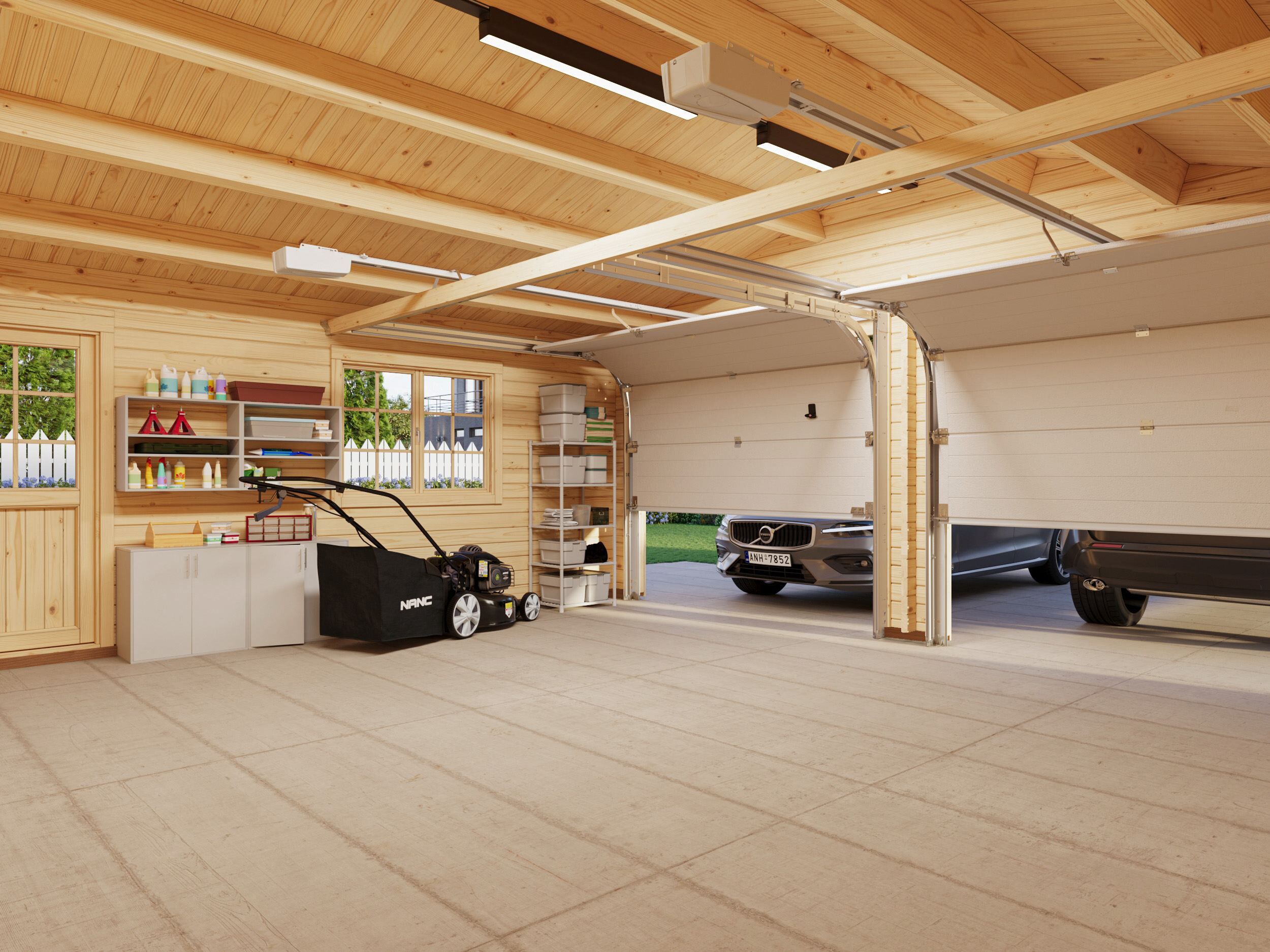 Palmako Holzgarage Roger 28,4 m² mit Sektionaltor