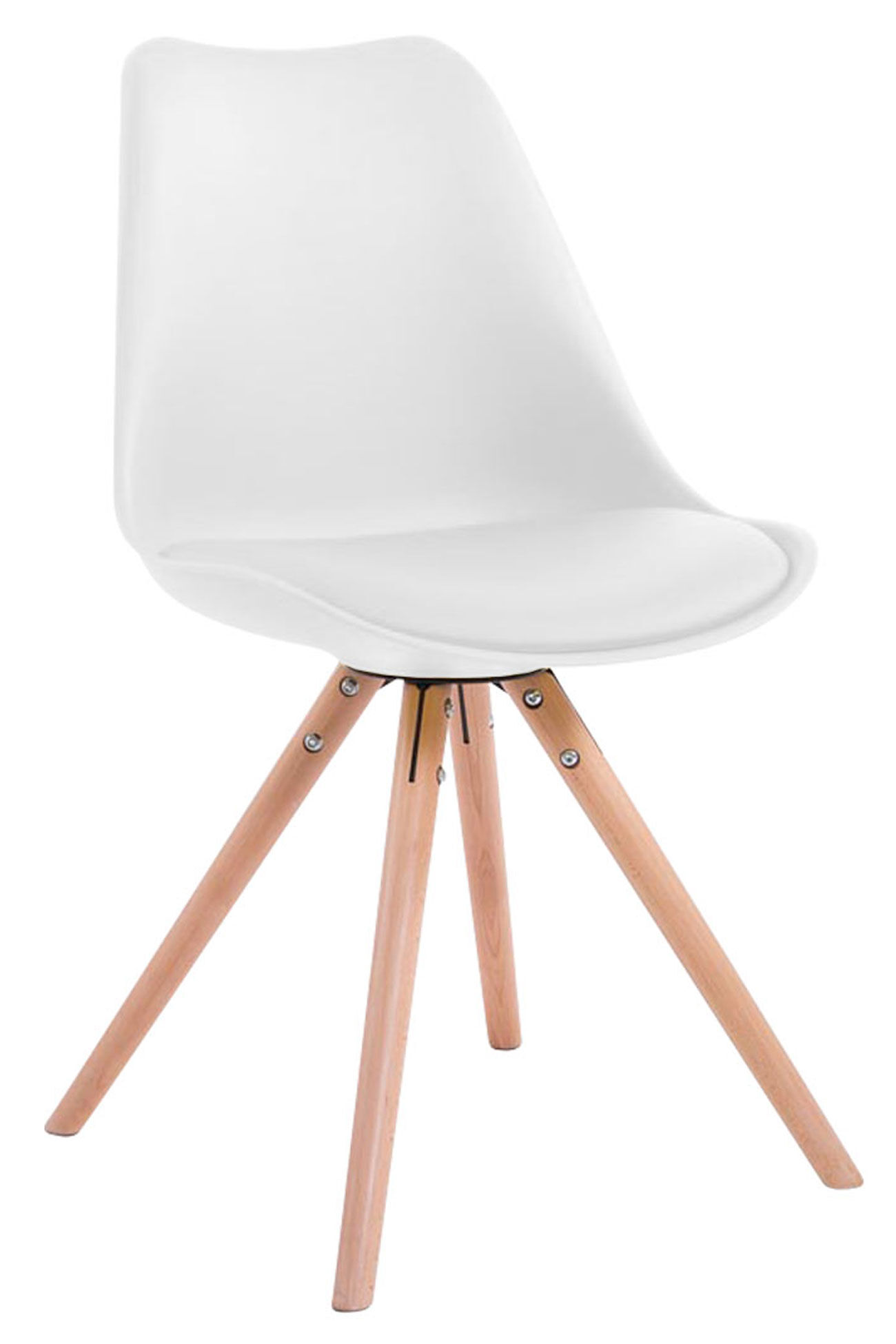 Besucherstuhl Toulouse Natura Rund, weiß