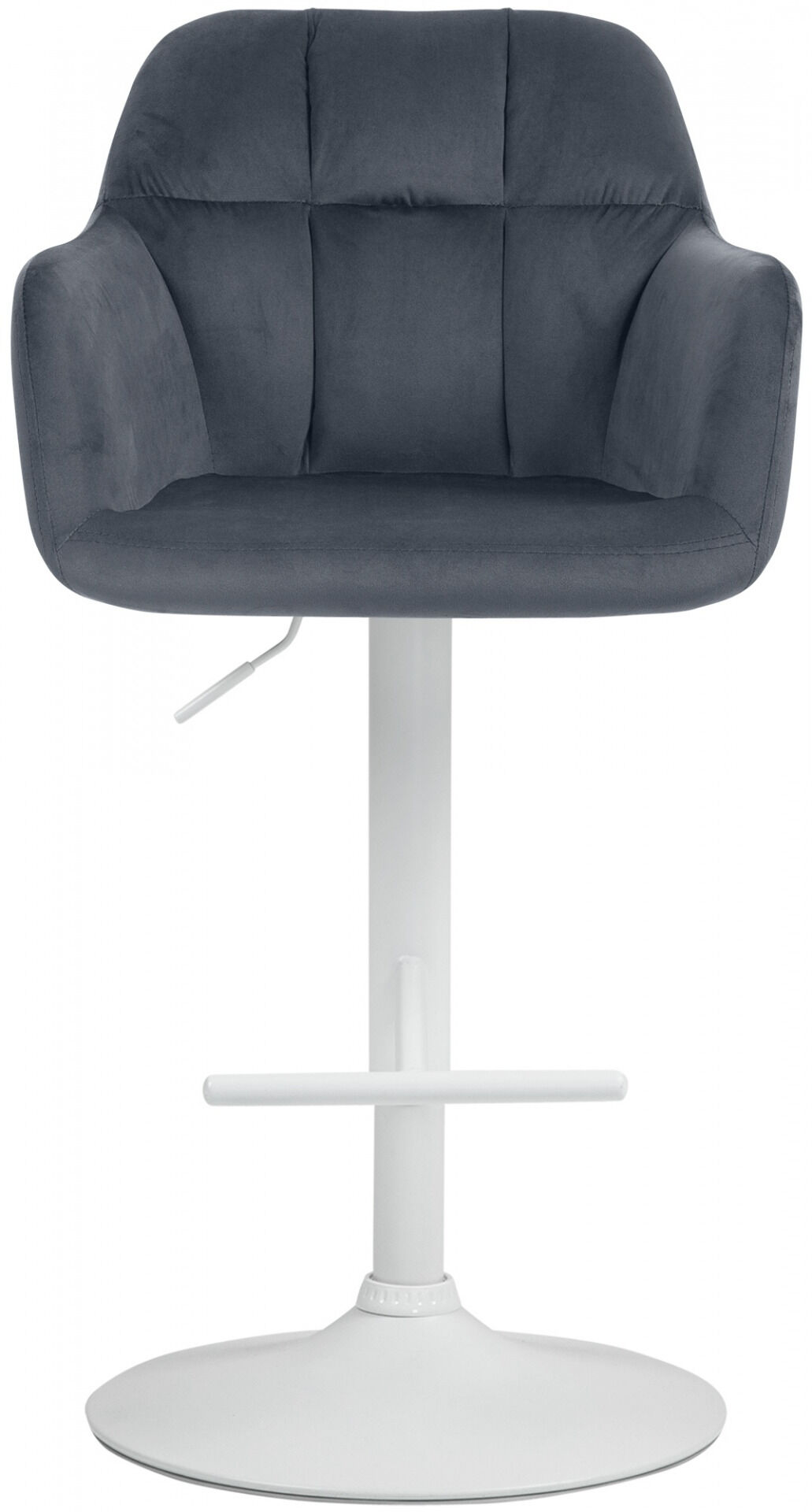 Barhocker Natoma Samt weiß, dunkelgrau