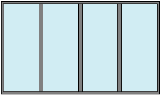 Vorderwand mit Glas weiss 4 m
