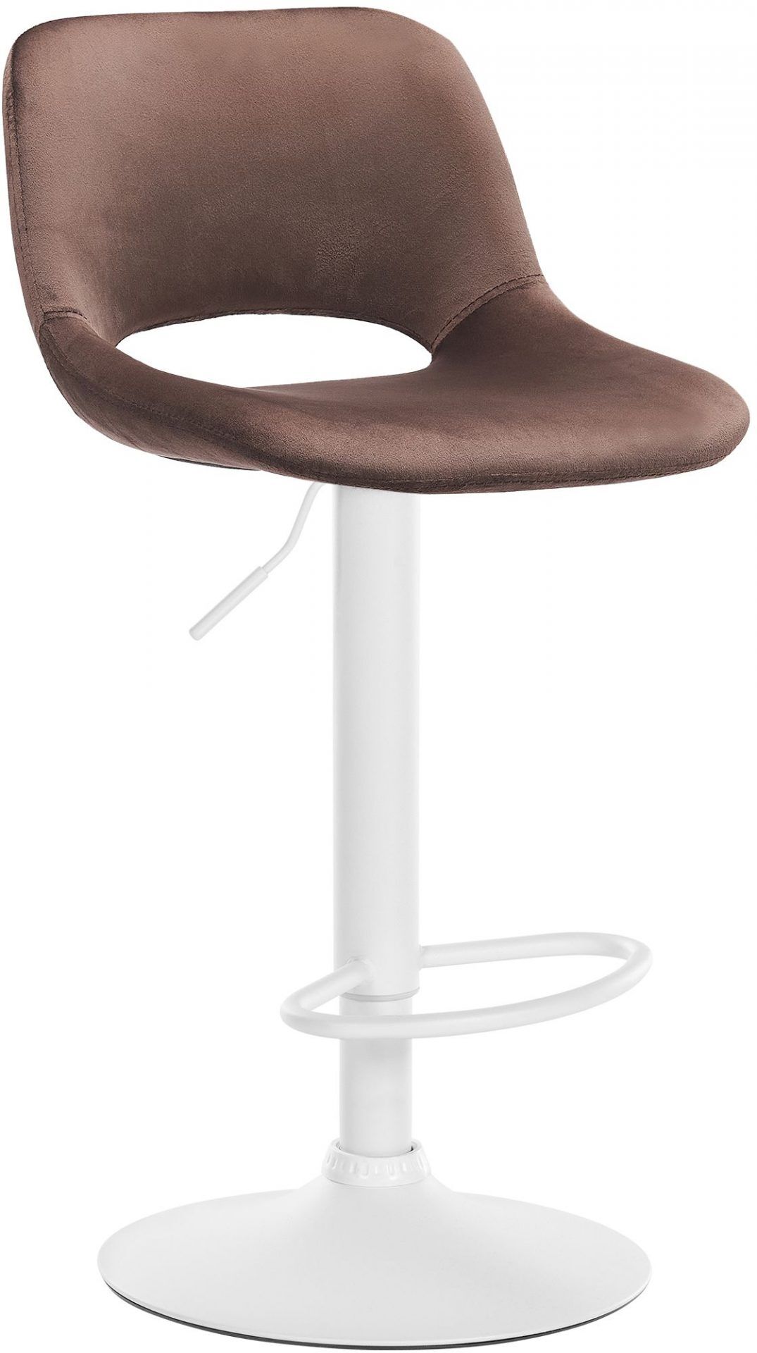 Barhocker Camden Samt weiß, braun