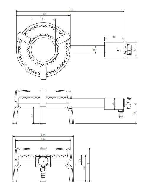 Gasbrenner 18cm für Grill und Paellapfannen