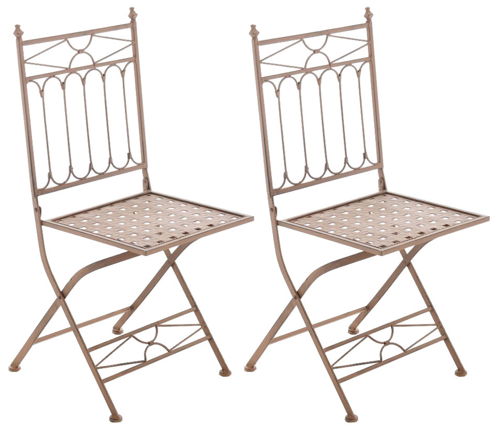 2er Set Klappstuhl Asina, antik braun