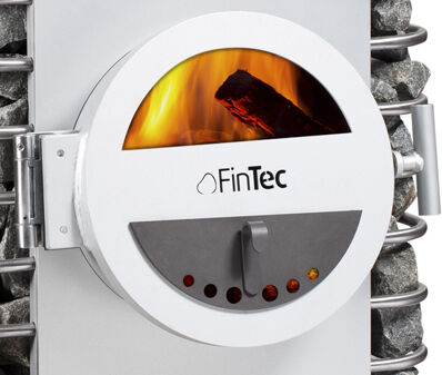 Fintec Holz Saunaofen Set LORA inkl. Schornsteinset zur Wanddurchführung