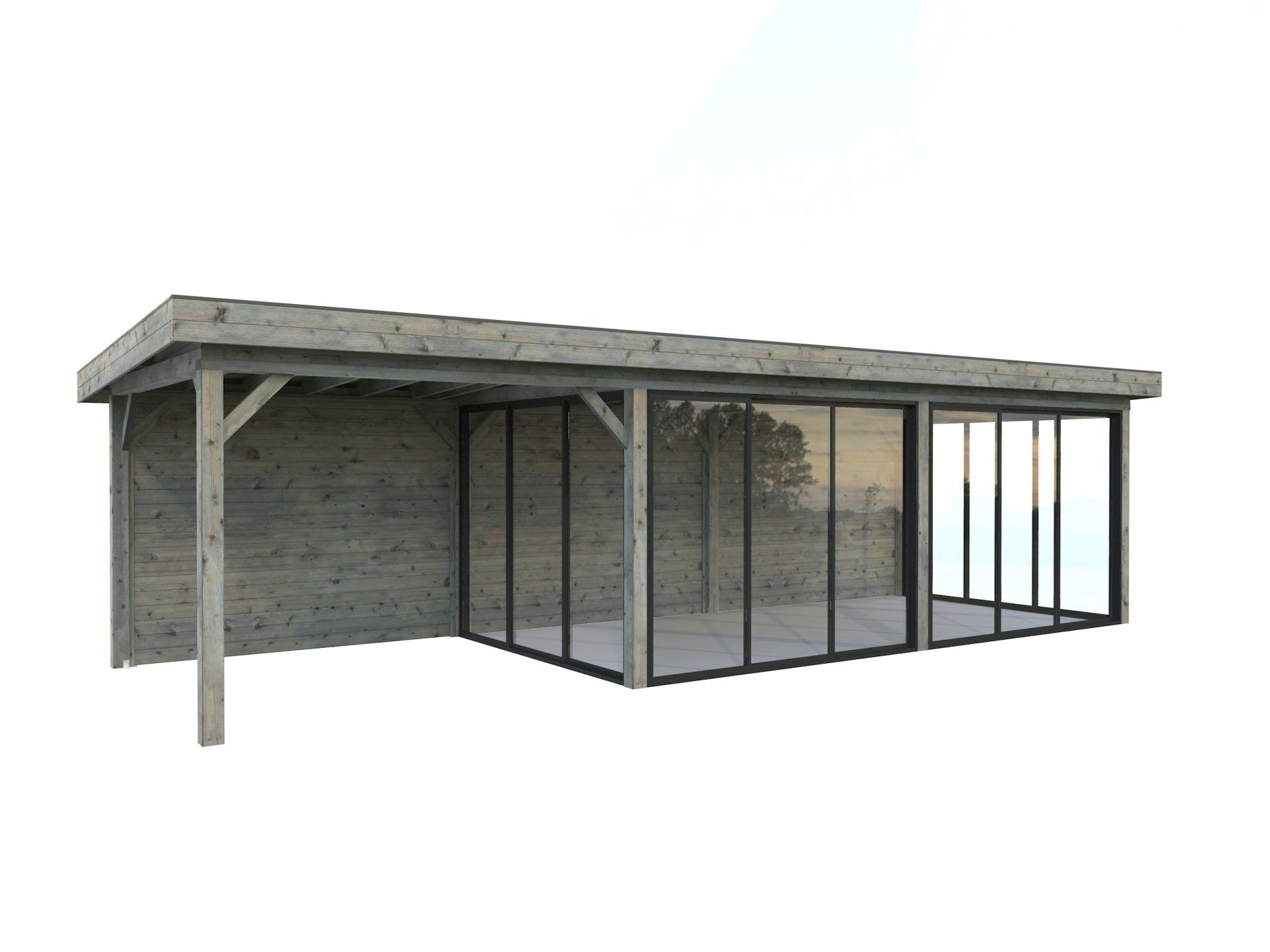 Palmako Modernes Gartenhaus Lenna 24,9 m² Set 718 Slide Plus