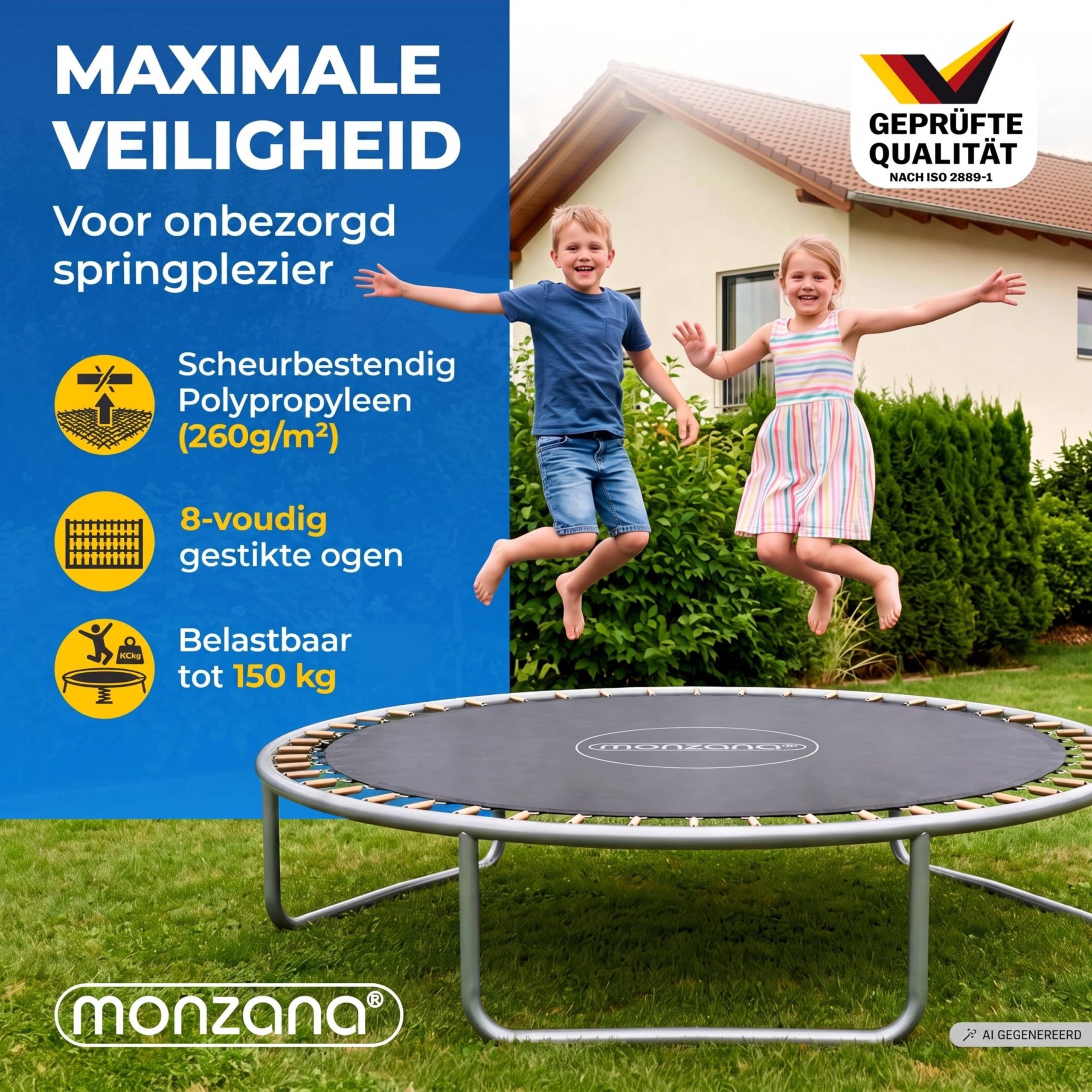 Trampolin Sprungtuch Schwarz Ø183cm