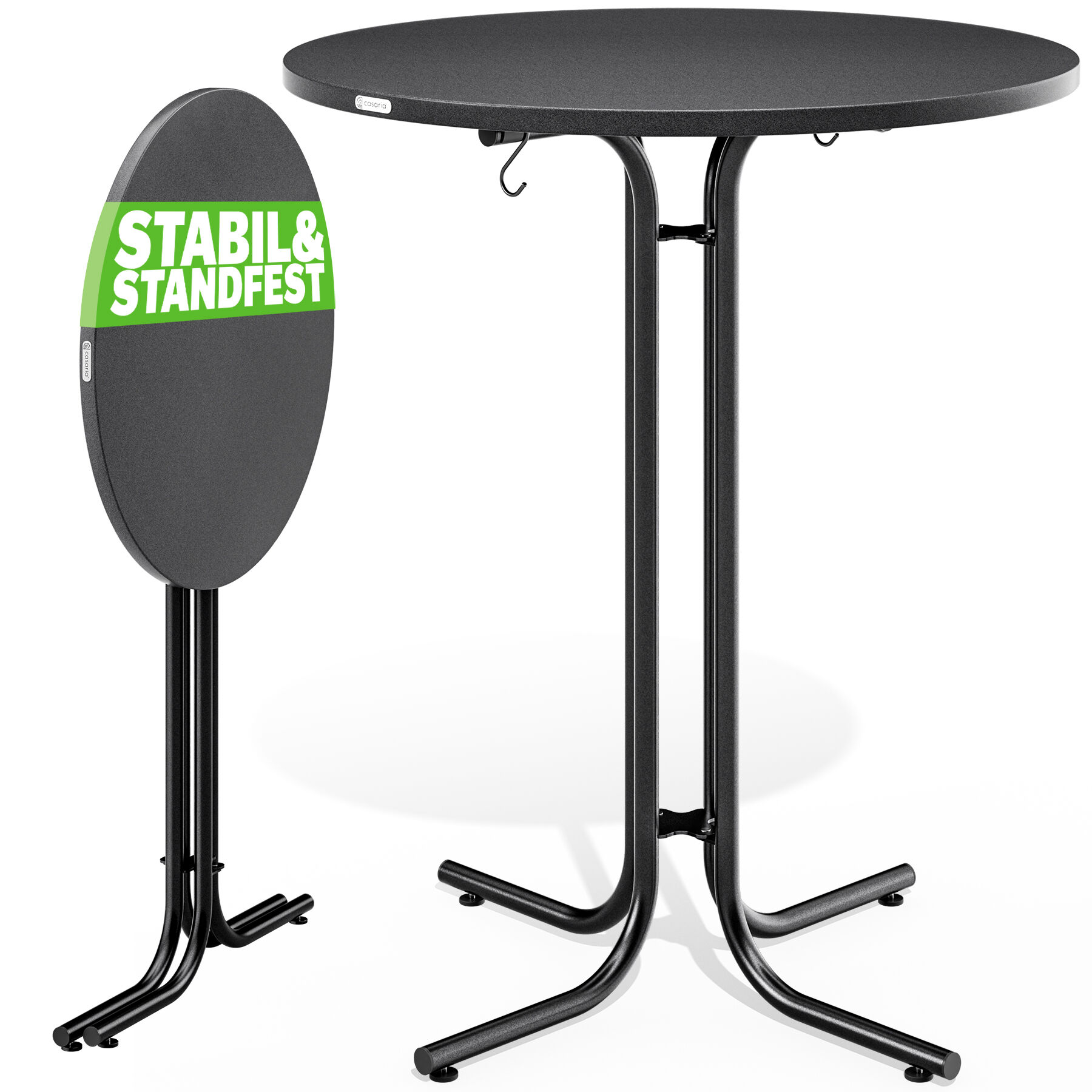 Stehtisch Grau Ø70x110cm klappbar Outdoor höhenverstellbar bis 100kg