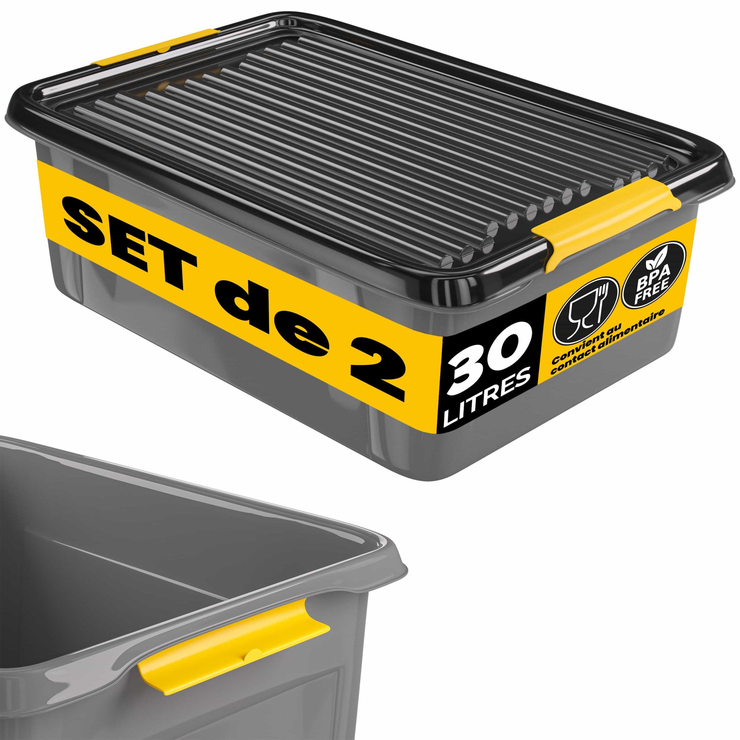 Aufbewahrungsbox 2er-Set Grau/Anthrazit 58x39x16cm stapelbar