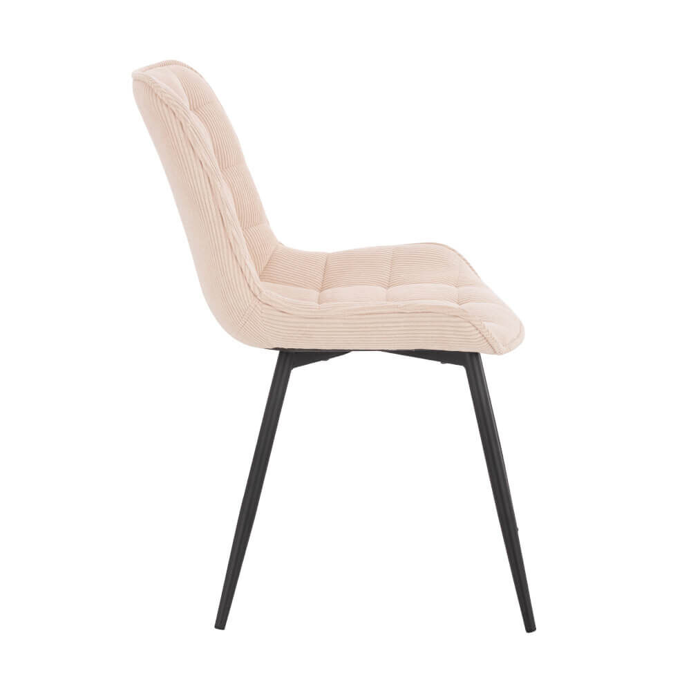 Polsterstuhl Esszimmer Cord IKALO – 4er Set Creme