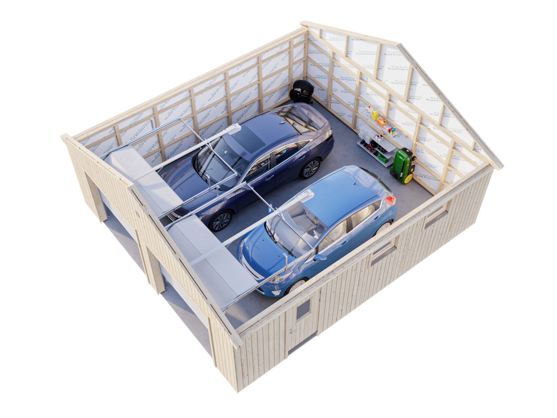 Palmako Holzgarage Andre 44,7 m² mit Sektionaltor