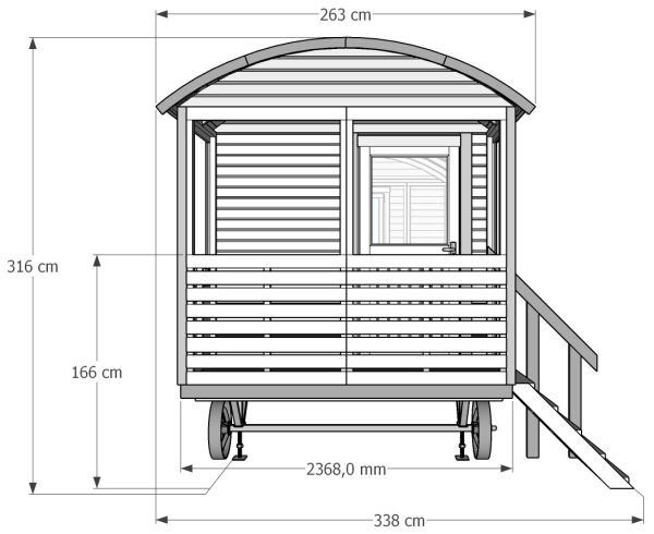 Pipowagen Tinyhaus 415 mit Veranda