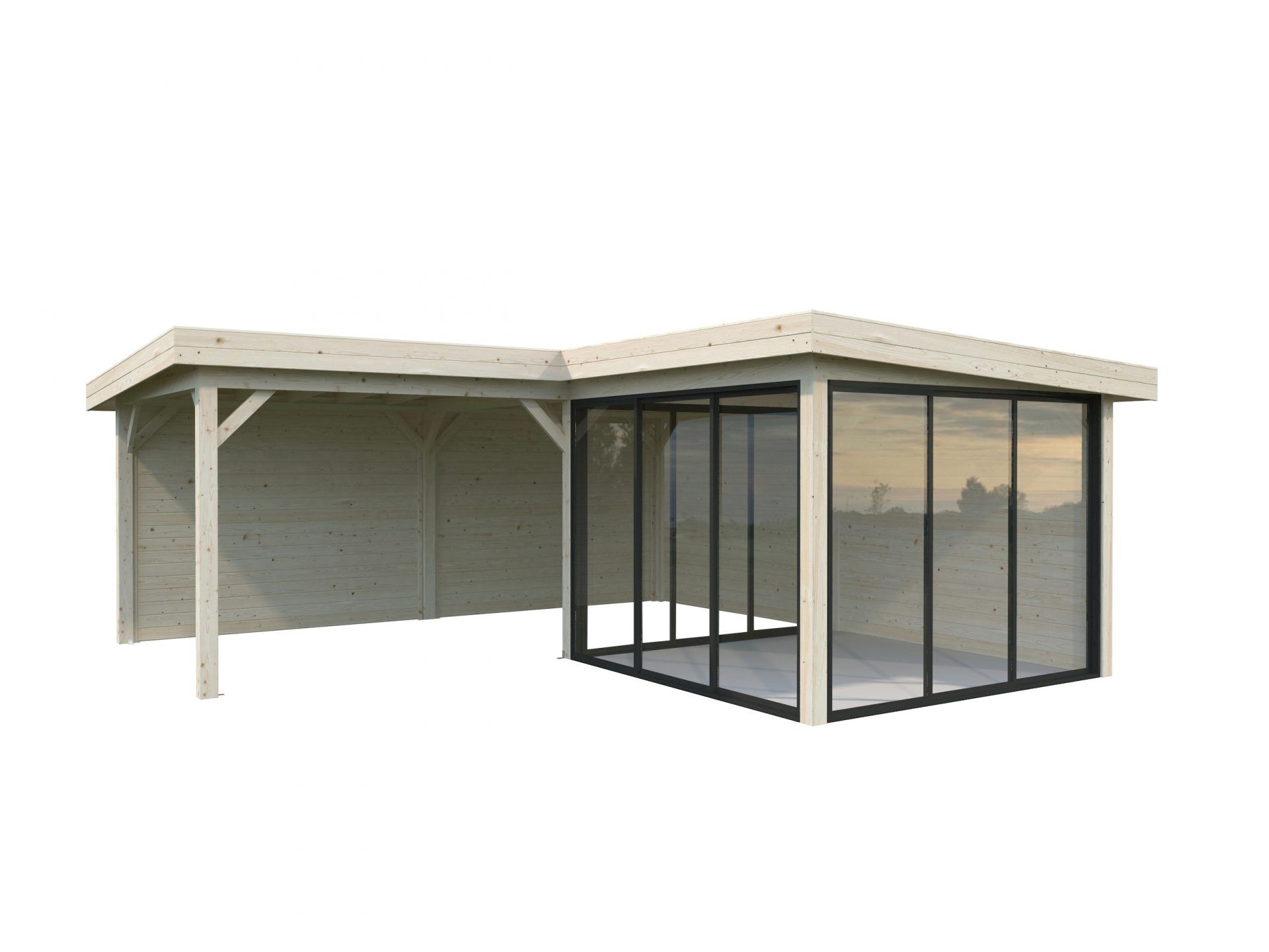 Palmako modernes Gartenhaus Lenna 24,9 m2 Set 412 Slide