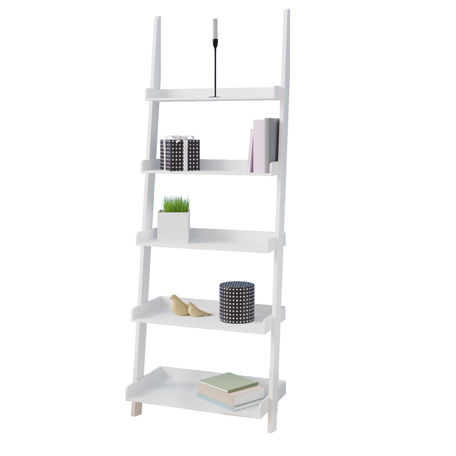 Leiterregal Treppenregal Weiß 180x64x37cm