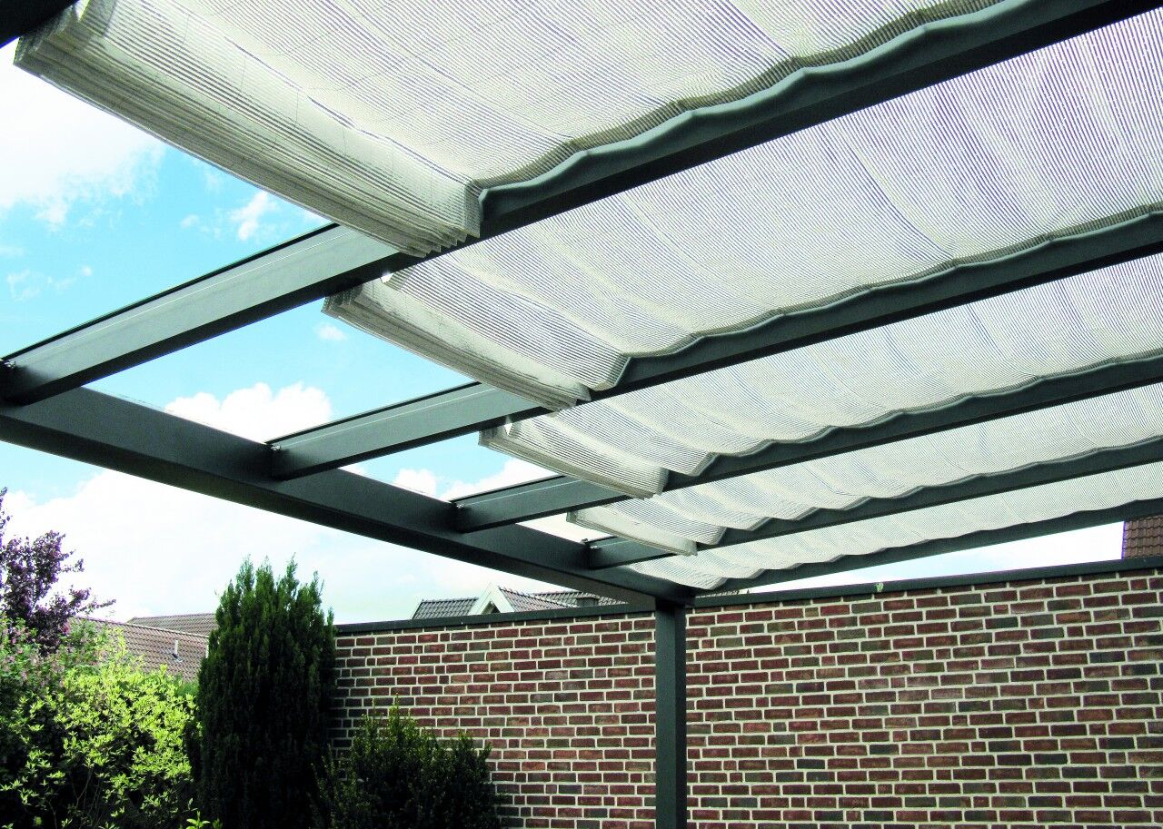 Lamellentuch für Polycarbonat Dacheindeckung 3 x 2,5 m grau