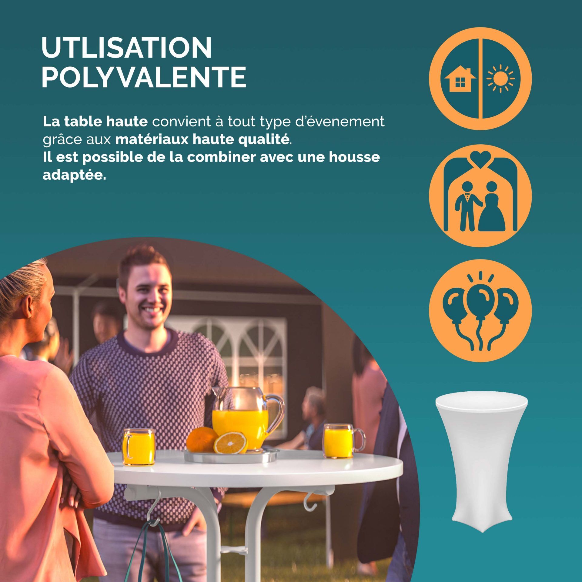 Stehtisch Weiß 110x70cm klappbar