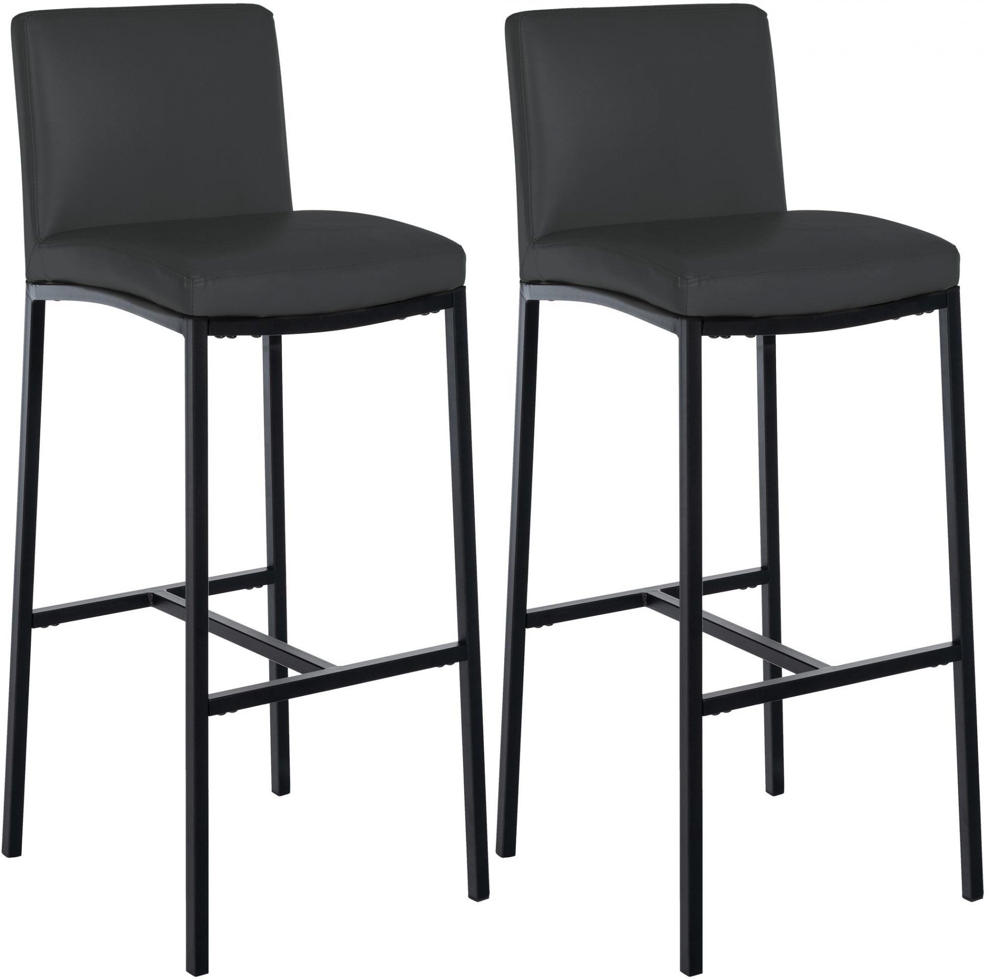 2er Set Barhocker Freeport Kunstleder B, dunkelgrau