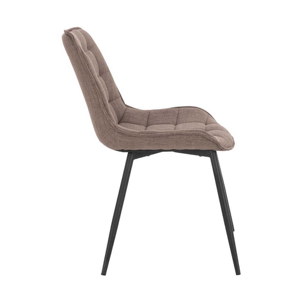 Polsterstuhl Esszimmer Webstoff IKALO – 2er Set Grau/Braun
