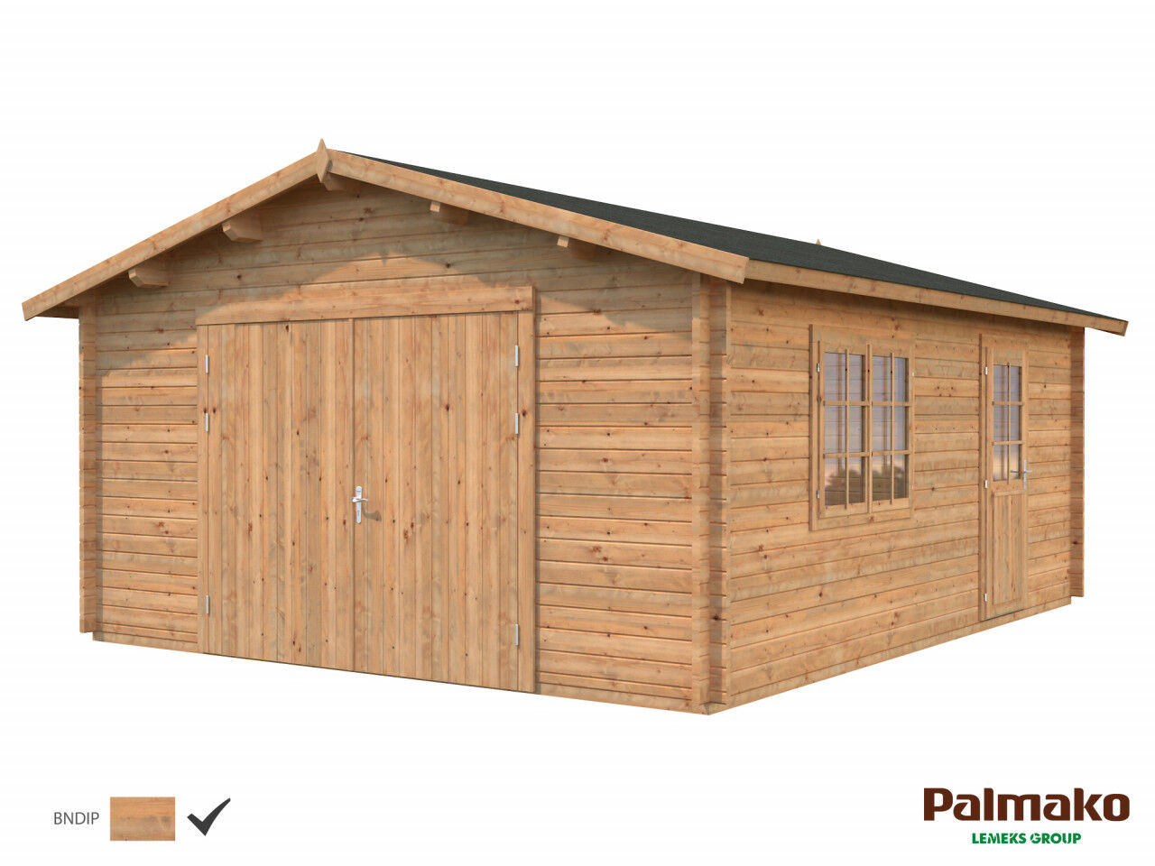 Palmako Holzgarage Roger 23,9 m² mit Holztor