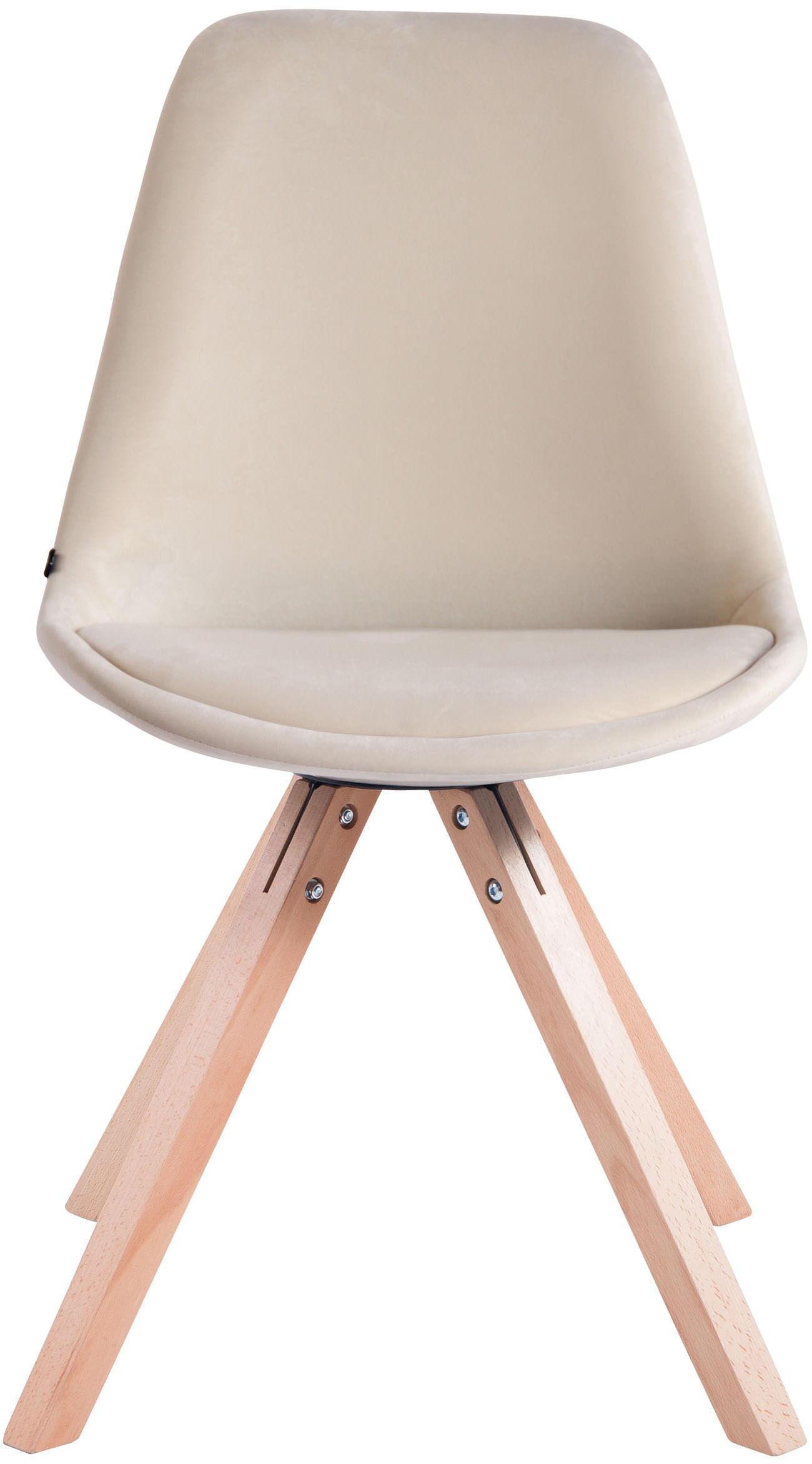 4er Set Stühle Toulouse Samt Square natura, creme