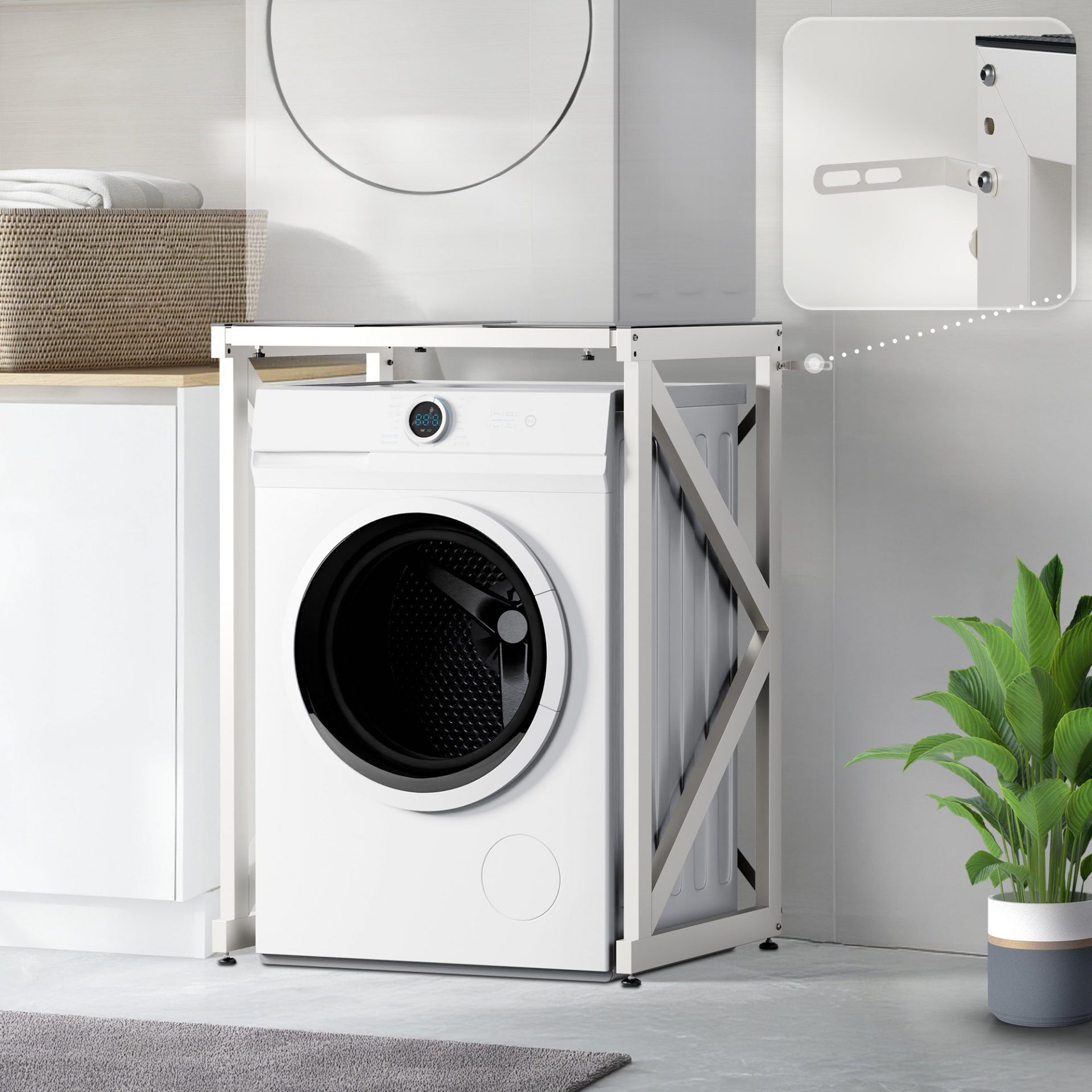 Waschmaschinenregal Caleb, weiß