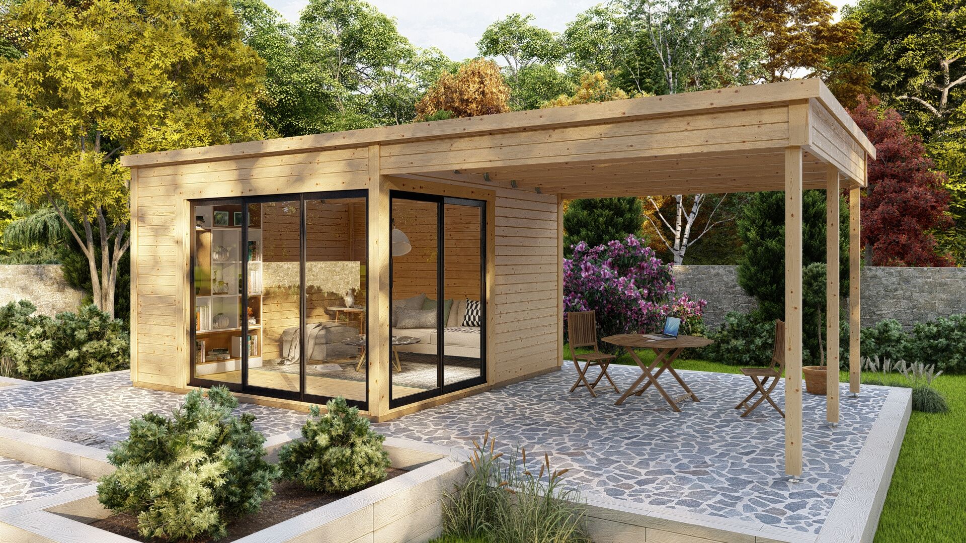 Flachdach Gartenhaus Sydney 32 Plus