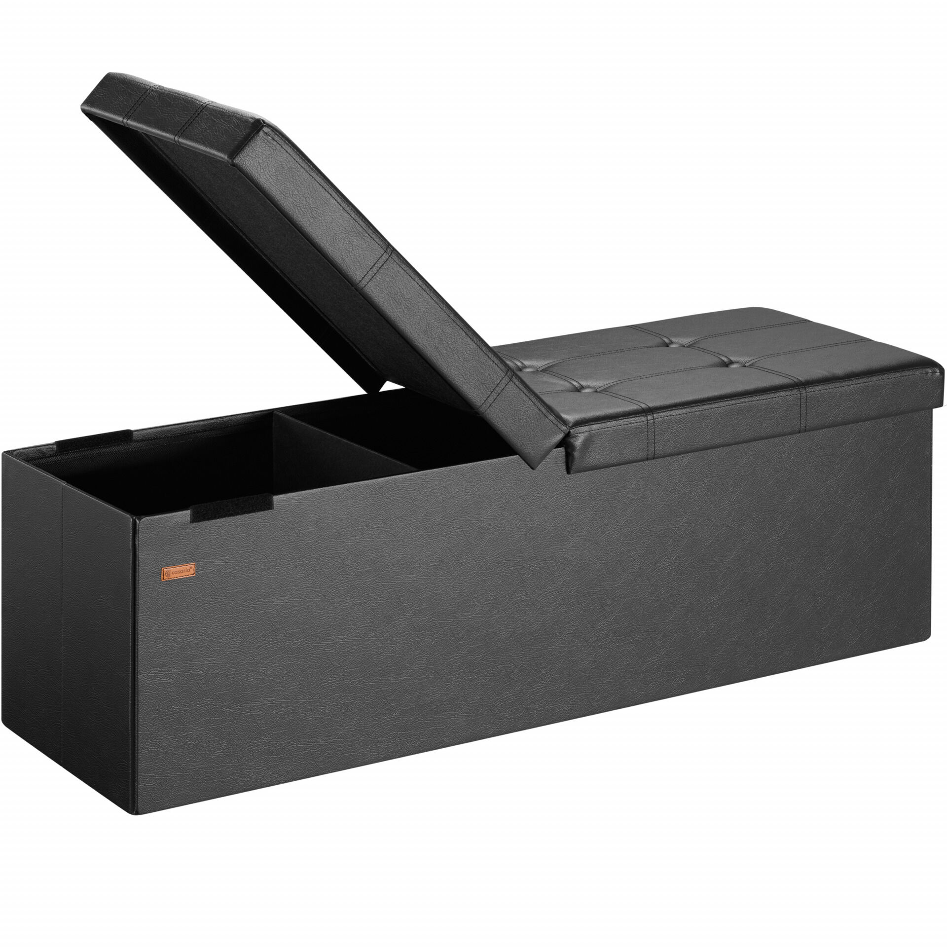 Sitzbank Schwarz 115x38x38cm mit Klappdeckel