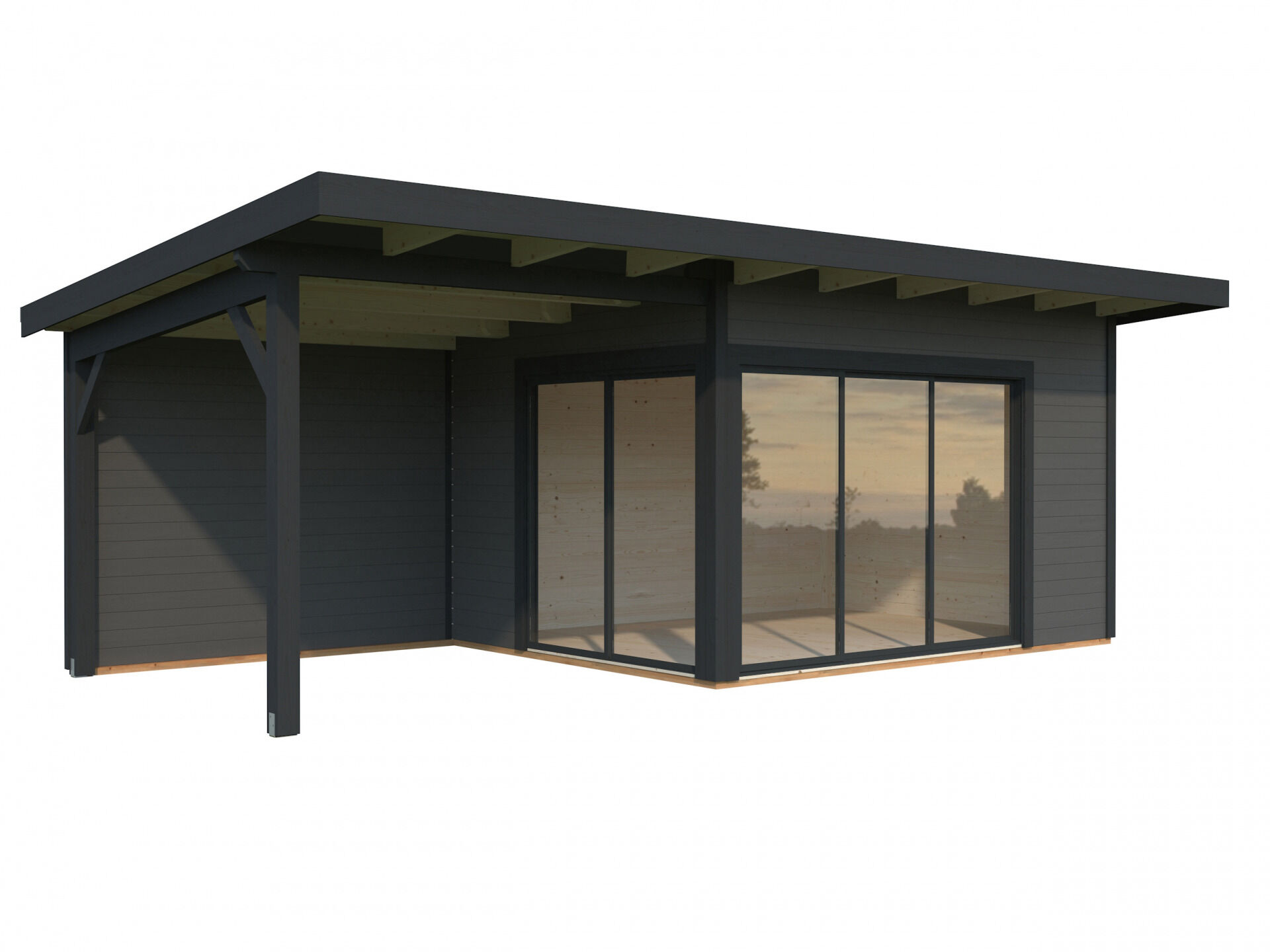 Palmako Pultdach Gartenhaus Andrea 11,2+7,9 m2 Slide Plus