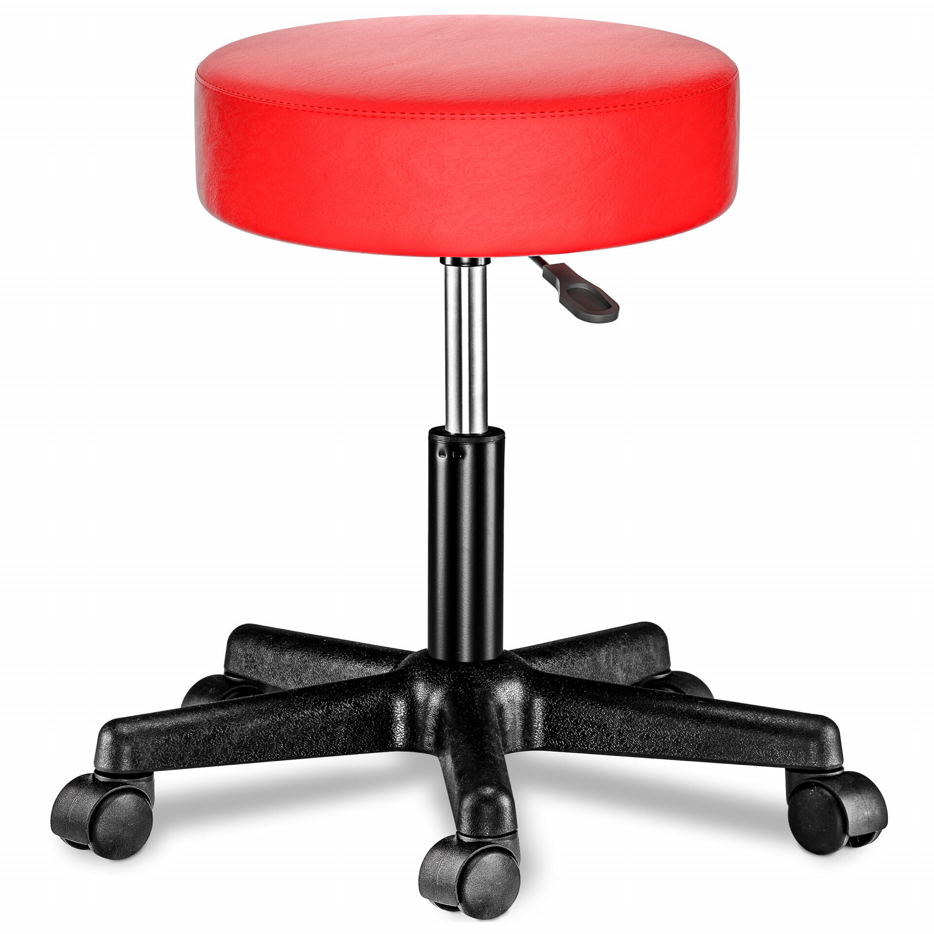 661650 Rollhocker Kunstleder Rot 360° drehbar