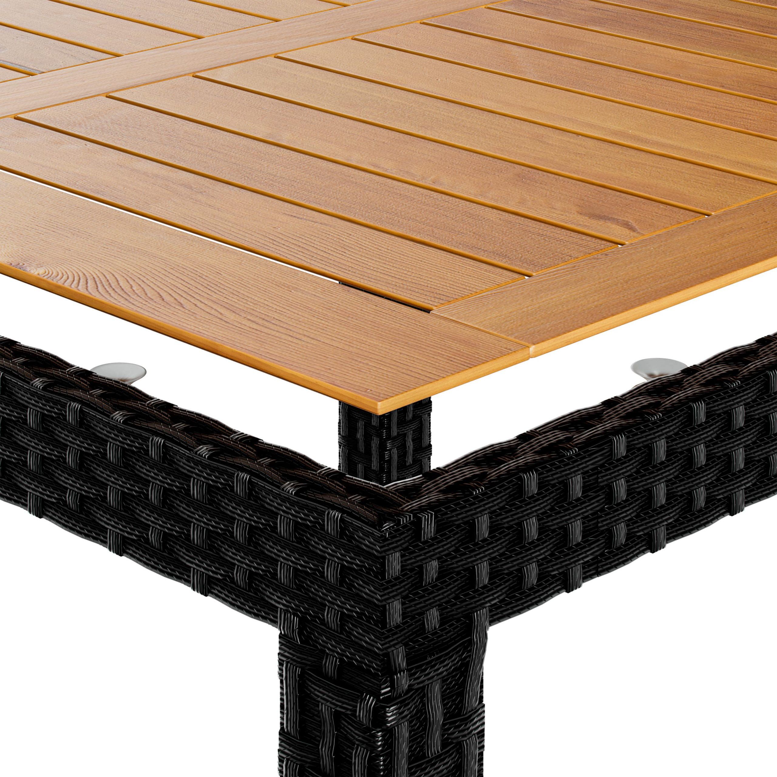 Polyrattan Garten-Sitzgruppe Korfu 5-tlg Schwarz