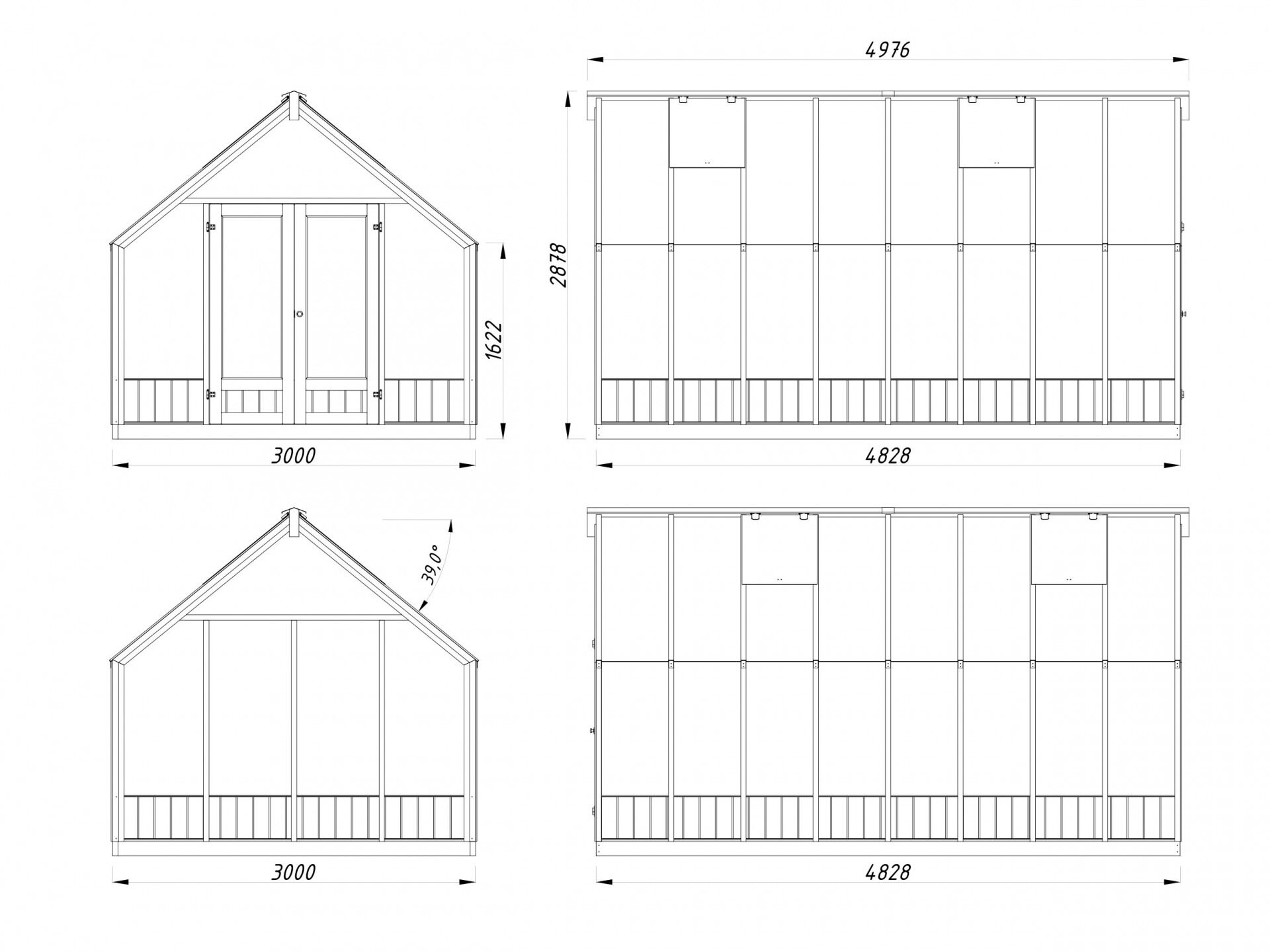 Palmako Gewächshaus Emilia 13,8 m²