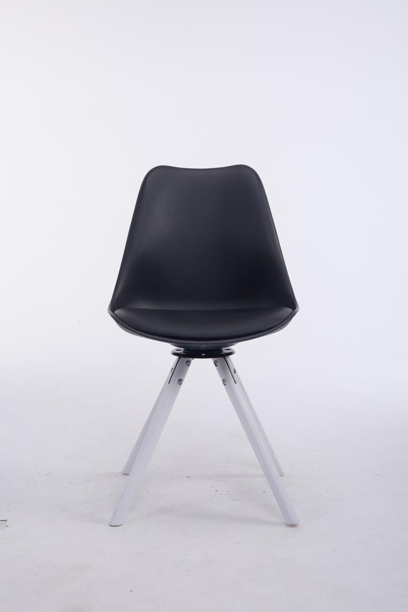 Besucherstuhl Troyes Drehbar Weiß Rund, schwarz